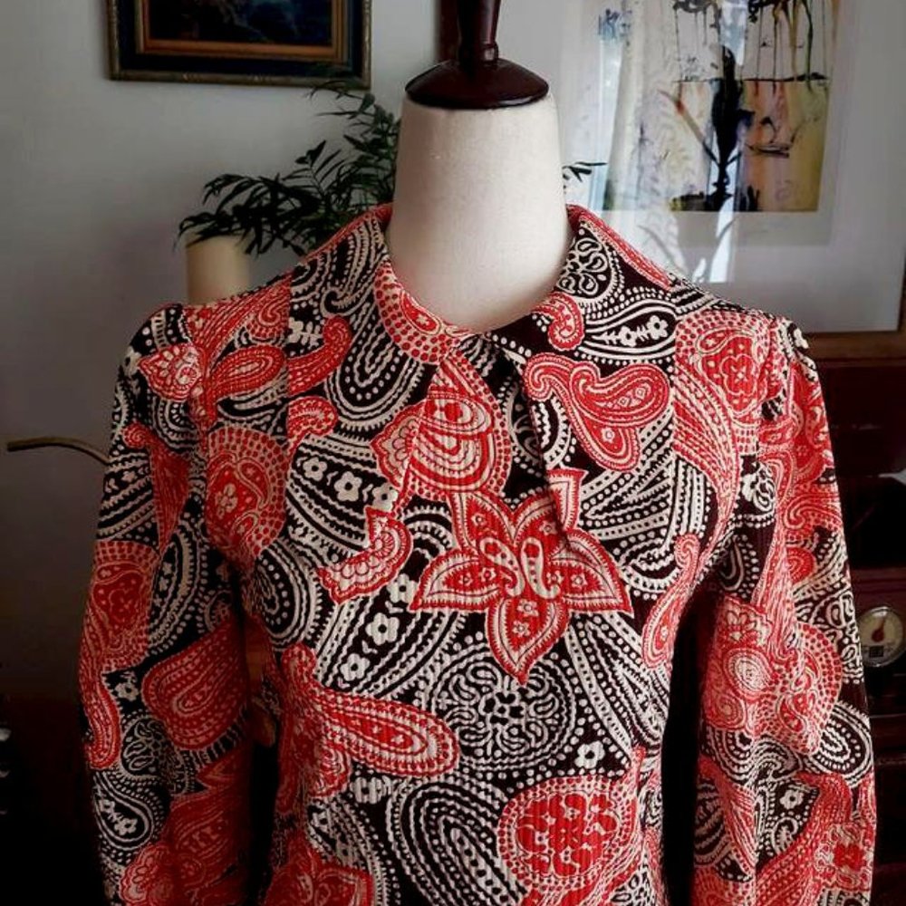 Vintage 60s Dog Ear Collar Mini Dress - Picture 3 of 5